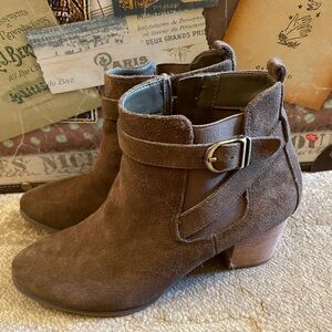 Bass Brown Suede Ankle Booties